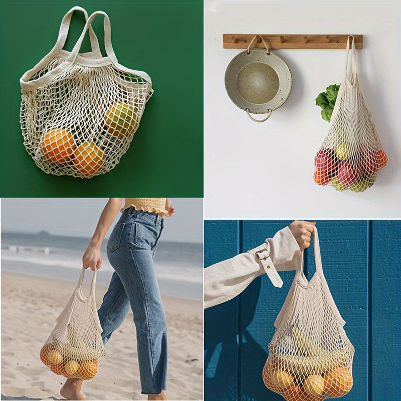 Reusable Fruit String Grocery Shopper Cotton Tote Bag