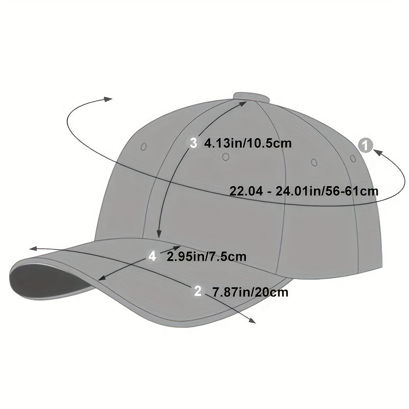 Men's Extended Brim Sunshade Cap with Reflective Strip, Windproof Rope
