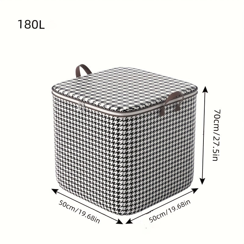 Large Capacity Houndstooth Storage Box Lightweight Versatile Organizer