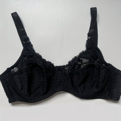 Women's Mini Bow Knot Lace Striped Underwire Bra Plus Size