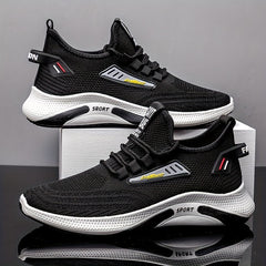 Men's Slip on Sneakers with Laces, Odor Resistant Athletic Shoes