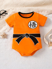 Anime Graphic Shoulder Buckles Baby Cotton Bodysuit