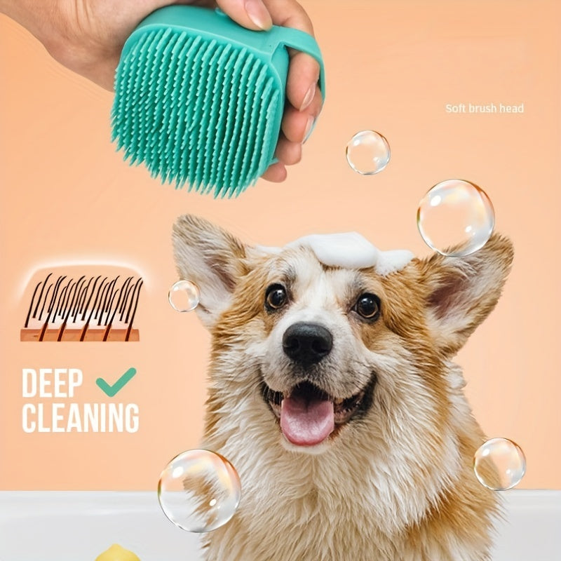 Pet Bath Brush & Shampoo Dispenser for Dogs & Cats Grooming Tool