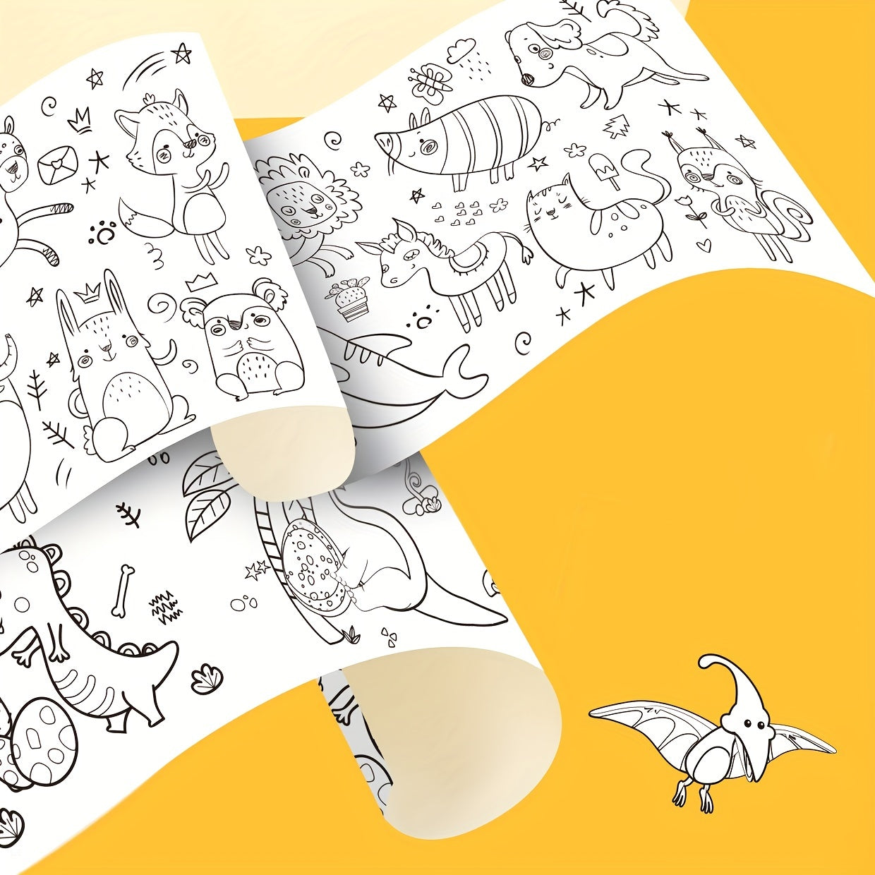 12pcs Colored Paper Tablecloth 30 DIY Scroll Stickers For Kids Birthday