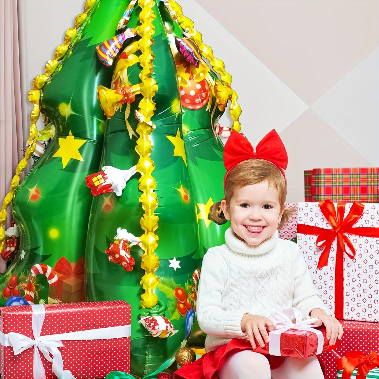 4D Christmas Tree Foil Balloon 144cm Self Standing