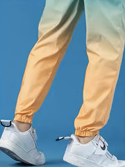 Men's Ombre Drawstring Joggers Loose Fit Pants for Spring Autumn