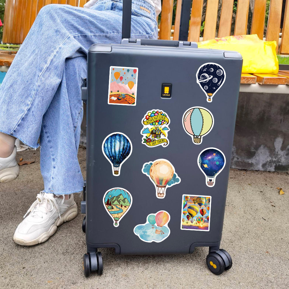 50pcs Cartoon Hot Air Balloon Paint Sticker Set