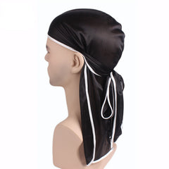 1PC Wave Cap Durag Men Pirate Hat Long Tail Hip Hop Headwraps Breathable Sat