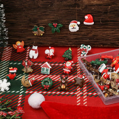 Christmas Push Pins 50pcs Winter Thumb Tacks Santa Elk Xmas Tree Wreath