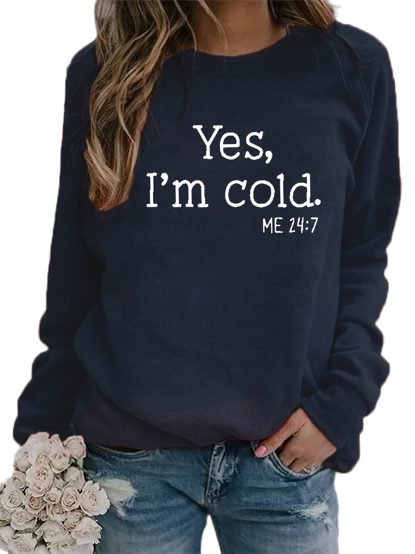 Casual Crew Neck Long Sleeve Sweatshirt Women's Clothing