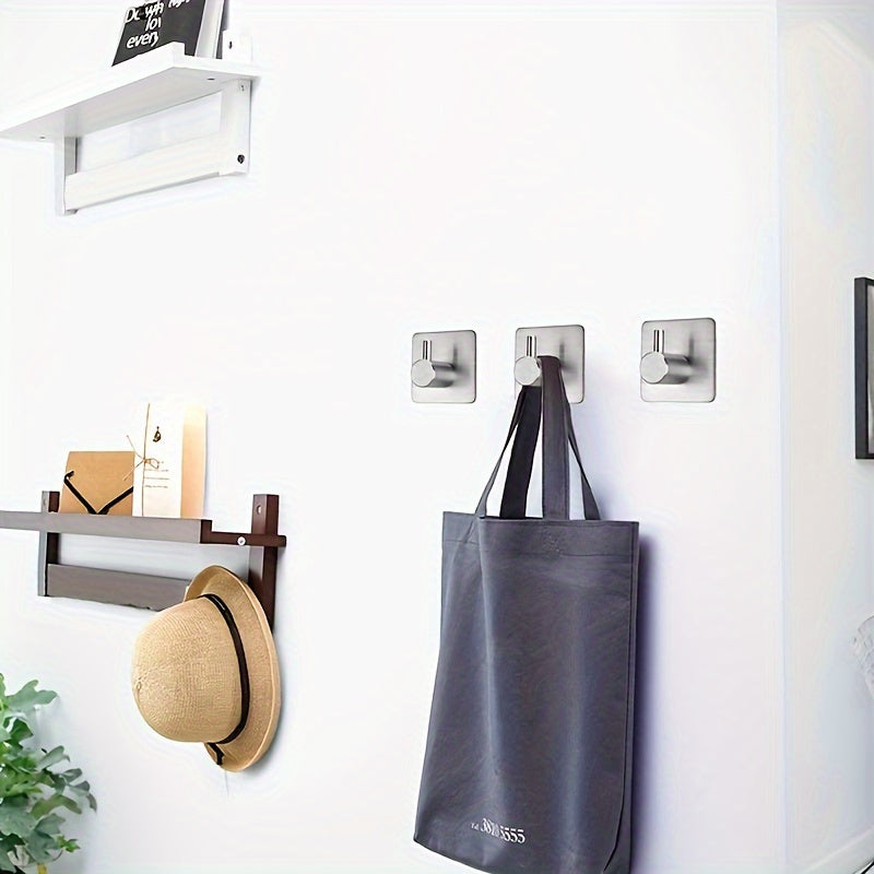 Stainless Steel Adhesive Hooks for Hanging Coat Hat Towel