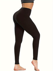 Solid Fitness Gym Sports Leggings High Waist Yoga Workout Running Tight