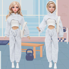 5pcs Doll Clothes Set for 29 Girl Dolls, 3 Clothing, 2 Bags, Sport Shoes