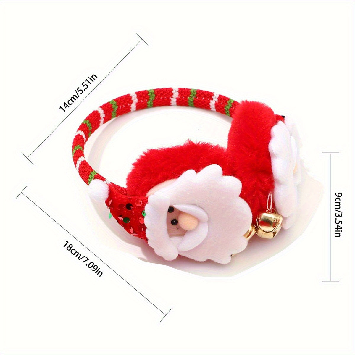 Christmas Earmuffs Adults Santa Snowman Reindeer Golden Bells Ear Warm