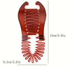 Solid Banana Clip Elastic Hair Comb Ponytail Maker Vintage Hair Accessory