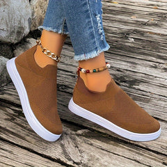 Women's Breathable Mesh Slip-On Sneakers Comfy Flats