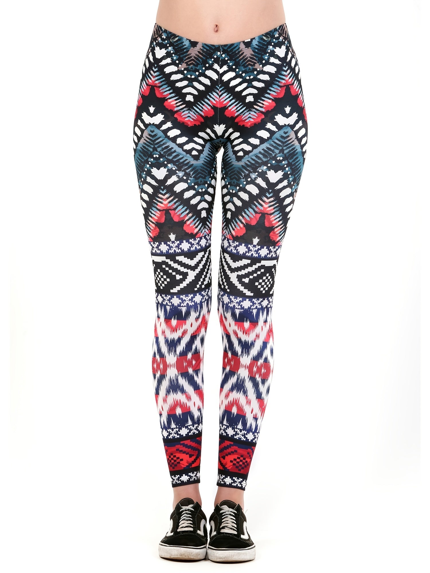 Floral Print Skinny Stretchy Leggings High Waist Yoga Leggings