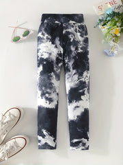Girls Tie Dye High Waist Leggings for Summer