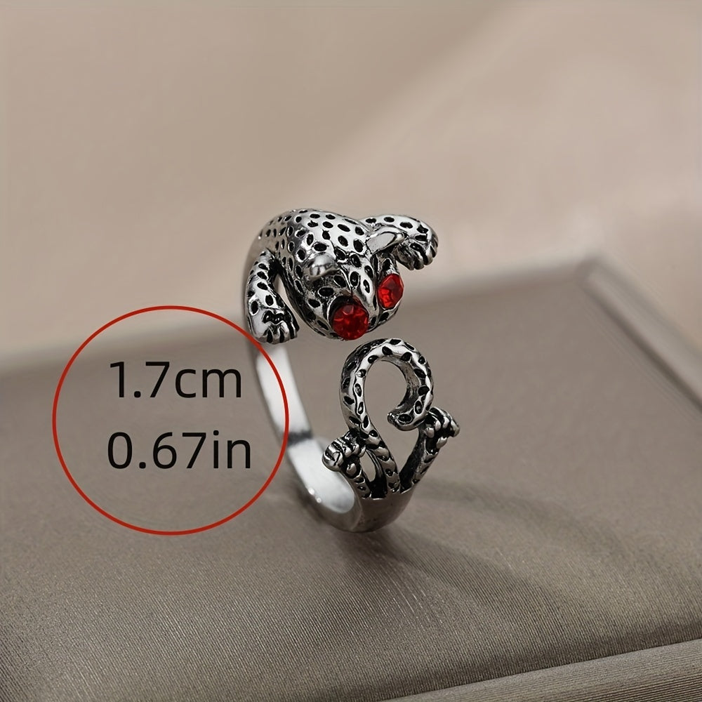 Gothic Vintage Peafowl Ring Zircon Adjustable Cuff Ring