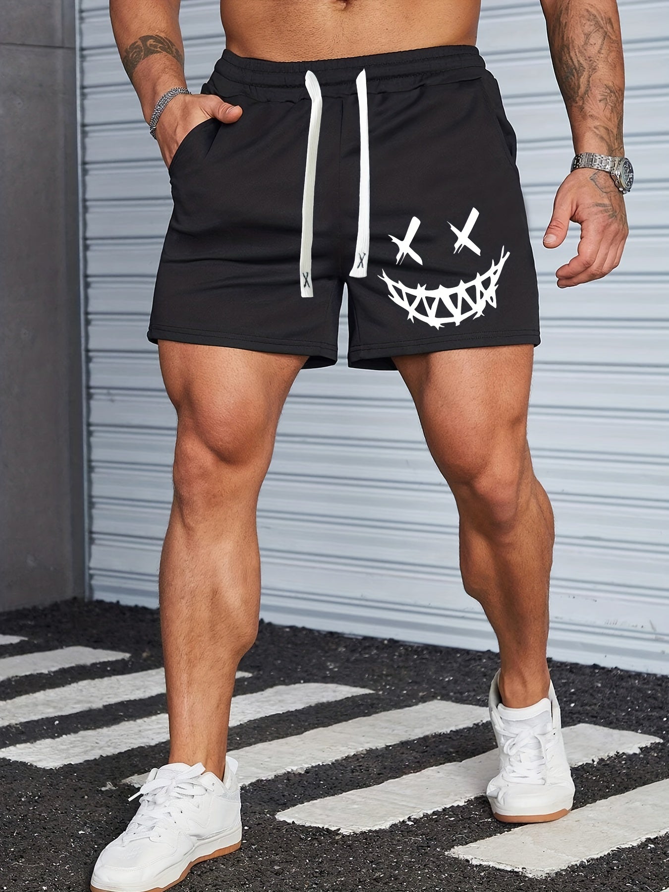 Men's Stretch Waist Drawstring Shorts for Summer Beach
