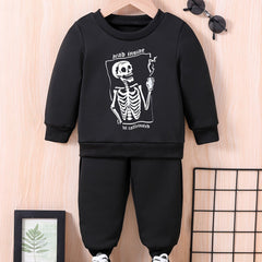 Baby Halloween Skull & Drinking Print Outfit