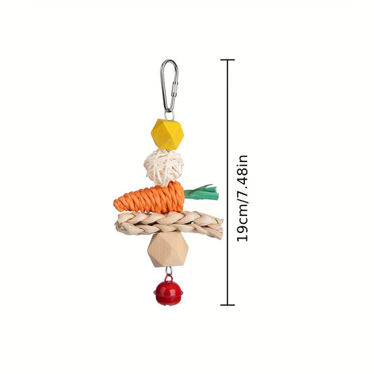 Parrot Chew Toys Bird Stand Swing Bite String Holiday Decoration Bell Hanging