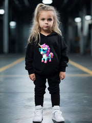 OERYUI Kids 2pcs Unicorn Print Activewear Set
