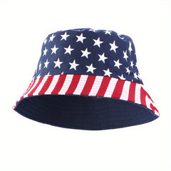Butterfly Print Reversible Bucket Hat Hip Hop Flag Pattern Basin Hat