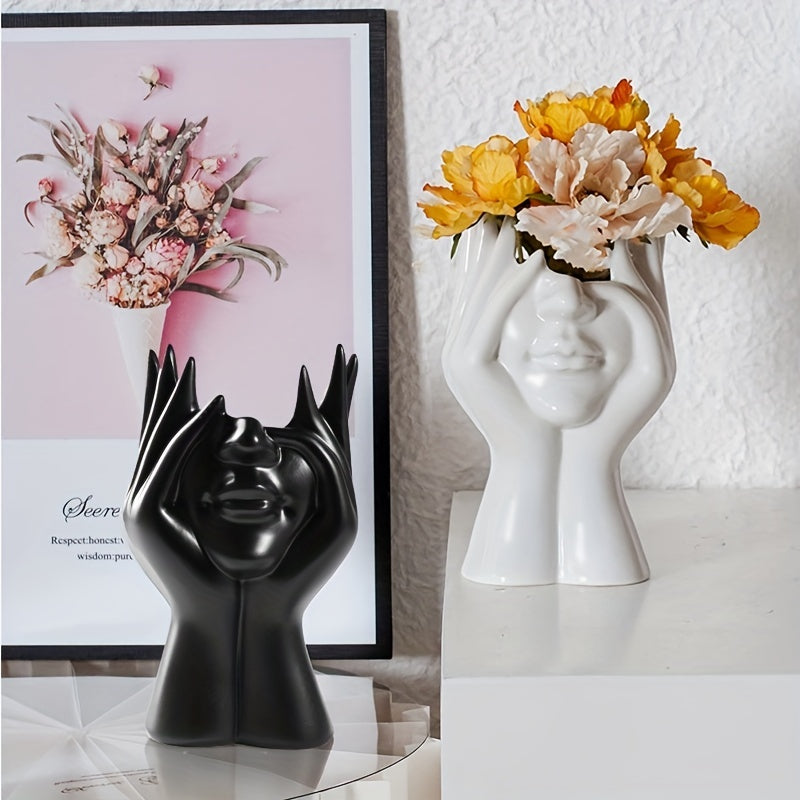 Unique Girl Face Resin Vase Flower Pot for Home & Garden