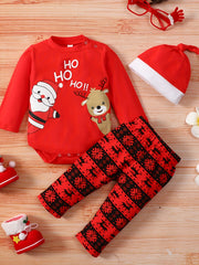 Newborn Baby Christmas Cartoon 3pcs Set