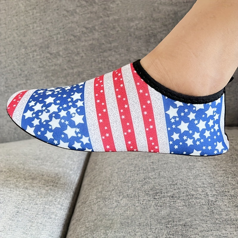 Women's Star & Stripe Patriotic Water Socks Beach Shoes