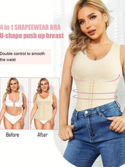 Strapless Corset Bustier Front Buckle Tummy Control Body Shaper