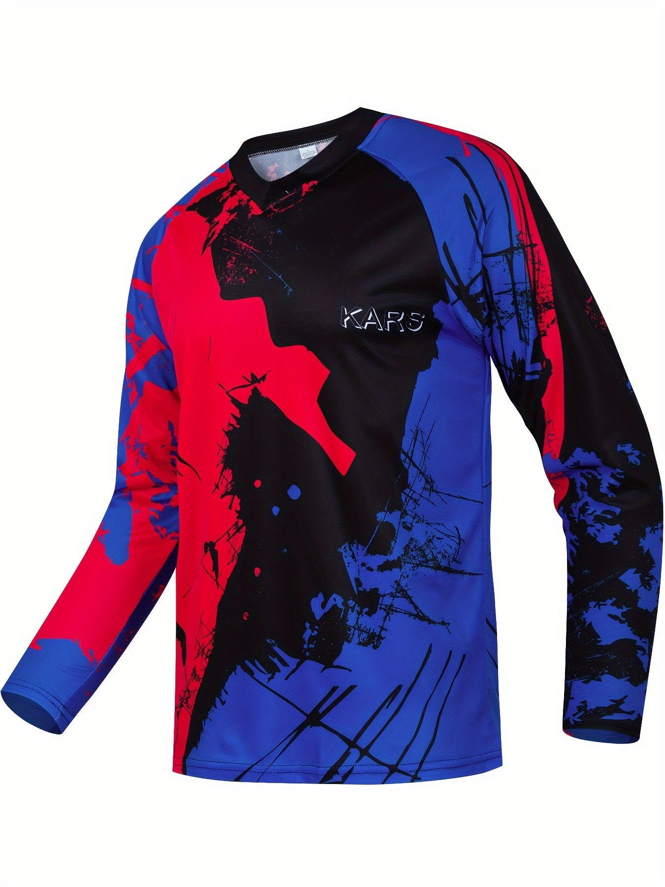 Men's Paint Splatter Pattern Print V Neck Tee for Spring Fall