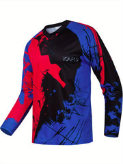 Men's Paint Splatter Pattern Print V Neck Tee for Spring Fall