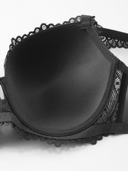 Floral Lace Scalloped Trim Molded Cup High Stretch Bralette
