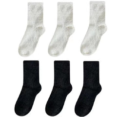 6 Pairs Girls Kids Fleece Warm Winter Crew Socks