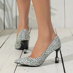 Leopard Print Stiletto Heels Point Toe Dress Heels