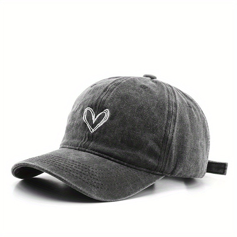 Unisex Vintage Curved Brim Baseball Cap With Letter Embroidery