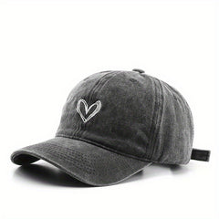 Unisex Vintage Curved Brim Baseball Cap With Letter Embroidery