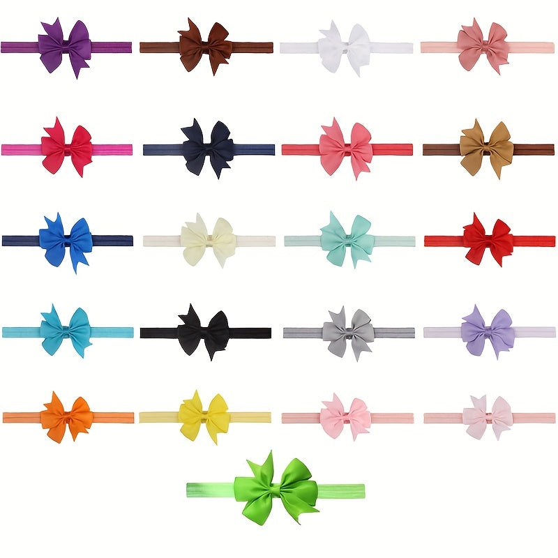 Children's Solid Ribbon Bow Headband for Kids