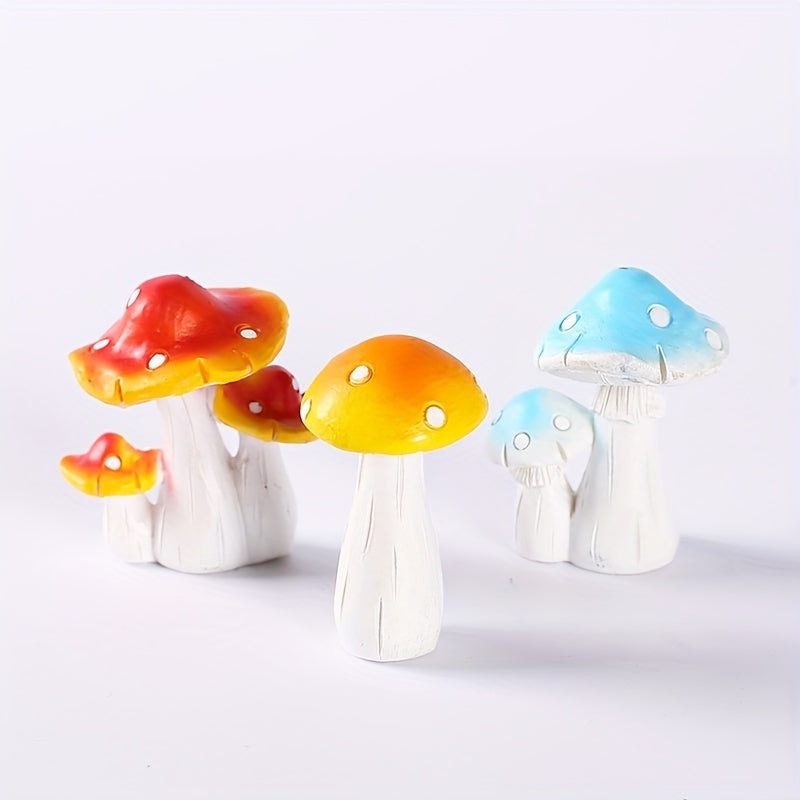 3pcs Mushrooms Micro Landscape Decorations DIY Sand Table Creations