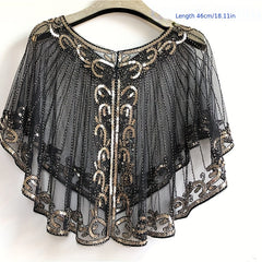 Vintage Sequin Embroidered Shawl 1920s Wraps Beaded Bridal Shawls