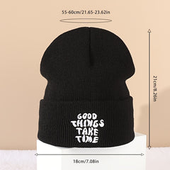 Letter Embroidered Knit Beanie Street Hip Hop Beanie