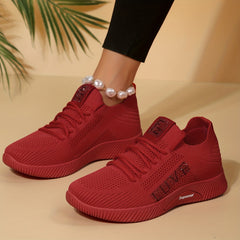 Women's Mesh Breathable Lace Up Sneakers Non slip Sports Shoes