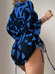 Halter Triangle Bikini Set with Cover Up
