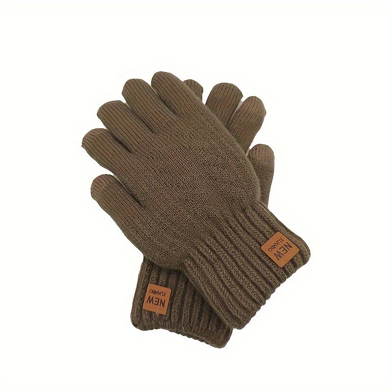 Plush Lining Winter Touch Screen Gloves For Men