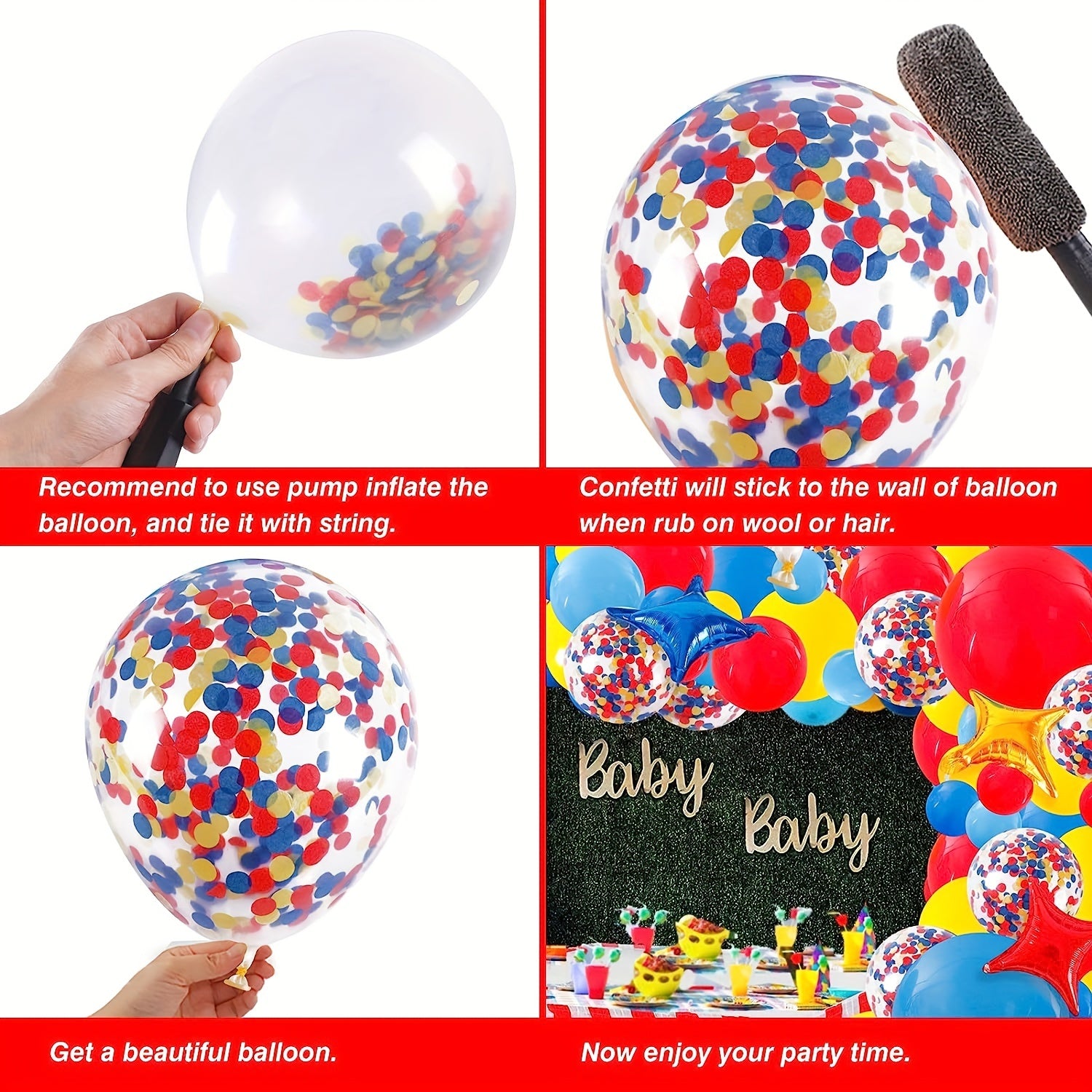 120pcs Matte Latex Balloons Sequin Balloons Carnival Circus Set