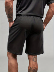 Smile Print Men's Casual Shorts Activewear Comfy Drawstring Shorts