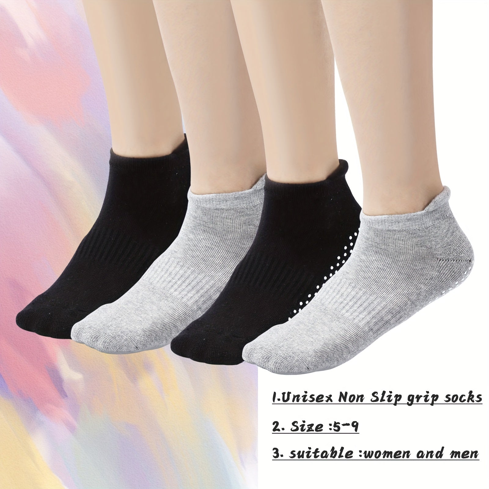 Non Slip Silicone Padded Grip Socks Yoga Workout Fitness Sport Socks