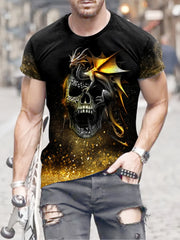 Skull 3d Print Men's Graphic T shirt